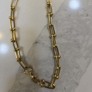 Tiffany Hardwear Stainless Steel Gold Plated Fashion Chain Necklace